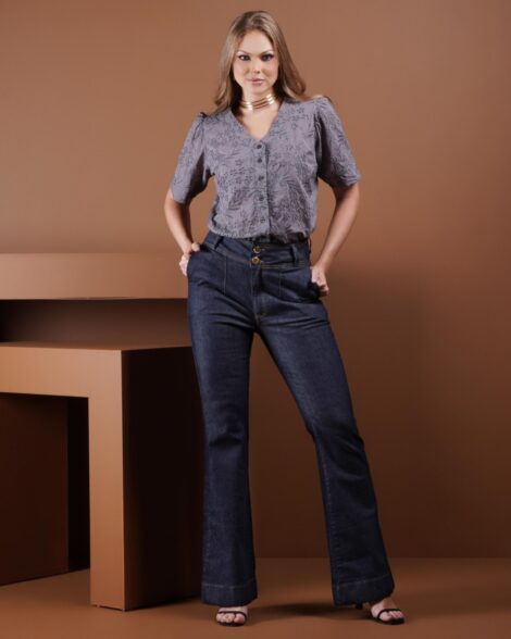 Calça Fem. Flare Barra Larga Luana - 9063