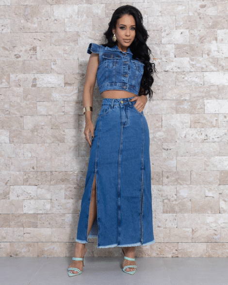 Saia Jeans Longa C Aberturas Bia – 8644 (4)